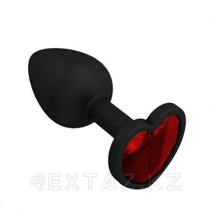Втулка силиконовая черная с красным кристаллом от sex shop Extaz