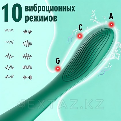 Универсальный сгибаемый вибромассажер, зеленый от sex shop Extaz фото 7