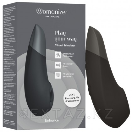 Бесконтактный клиторальный стимулятор Womanizer Enhance с вибрацией, черный от sex shop Extaz фото 6