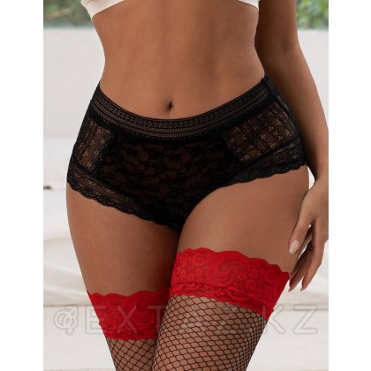 Трусики бразилиана Floral Lace, черные, M-L от sex shop Extaz фото 2
