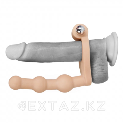 Насадка-фаллоимитатор с кольцом и вибрацией Ultra Soft Bead LOVETOY (15,24 см) от sex shop Extaz фото 2