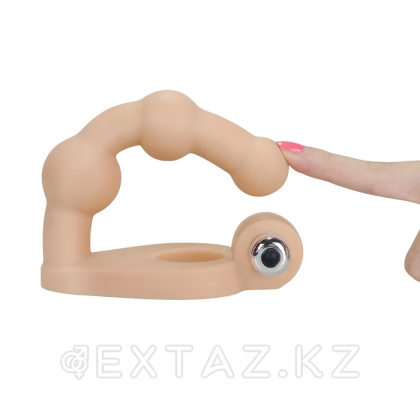 Насадка-фаллоимитатор с кольцом и вибрацией Ultra Soft Bead LOVETOY (15,24 см) от sex shop Extaz фото 6