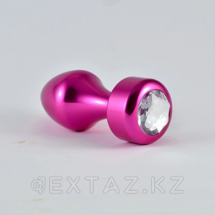 Алюминиевая анальная пробка с кристаллом розовая от sex shop Extaz