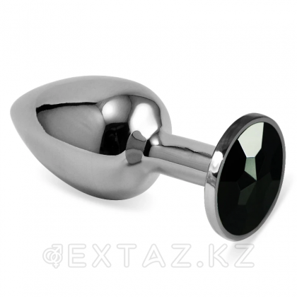 Серебряная пробка с кристаллом (черный) от sex shop Extaz
