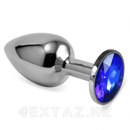 Серебряная пробка с кристаллом (синий) от sex shop Extaz
