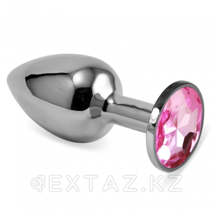 Серебряная пробка с кристаллом (розовый) от sex shop Extaz