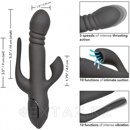 Вибромассажер тройной CalExotics III Triple Euphoria с режимом всасывания и анальной стимуляцией, 14 см x 3.75 см от sex shop Extaz фото 6