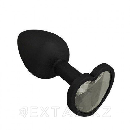Втулка силиконовая черная с прозрачным кристаллом от sex shop Extaz