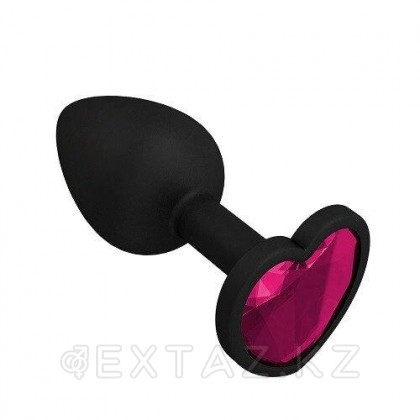 Втулка силиконовая черная с малиновым кристаллом от sex shop Extaz