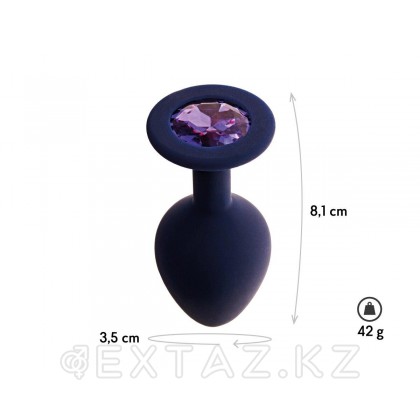 Анальная пробка с кристаллом Gamma, цвет Черничный + фиолетовый кристалл  (CORE) (M) от sex shop Extaz фото 3