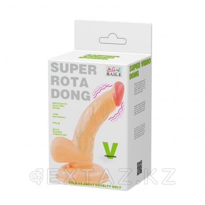 Вибратор-реалистик на присоске Super Rota Dong (14,5*3,2 см) от sex shop Extaz