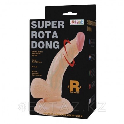 Вибратор-реалистик на присоске с ротацией Super Rota Dong (14,5*3,2 см) от sex shop Extaz