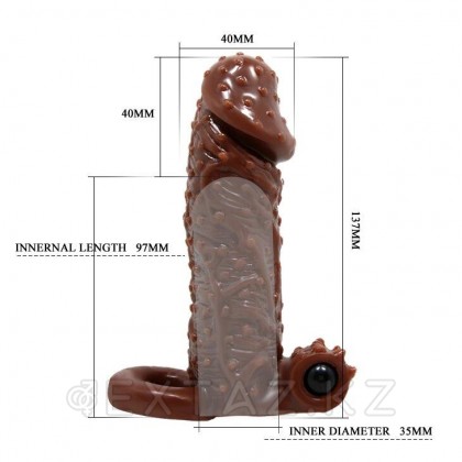 Насадка с вибропулей и кольцом для мошонки (13,7*4 см) от sex shop Extaz фото 3