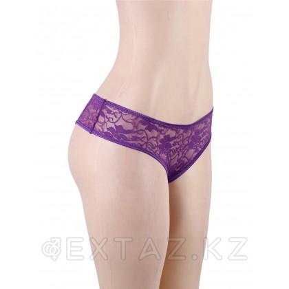 Кружевные трусики с доступом фиолетовые (размер XL-2XL) от sex shop Extaz фото 3