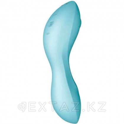 Вакуумный стимулятор с вибрацией Satisfyer Curvy Trinity 5+ голубой от sex shop Extaz фото 2