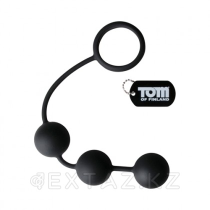 Анальные шарики Tom of Finland Silicone Cock Ring with 3 Weighted Balls от sex shop Extaz фото 3