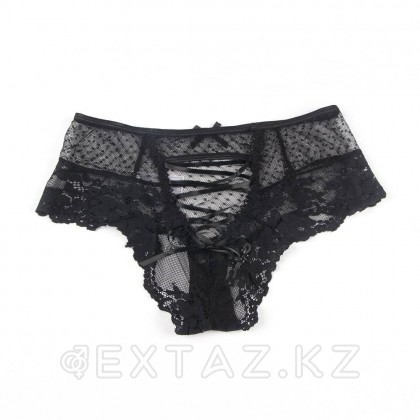 Трусики на высокой посадке Lace Strappy черные (размер XS-S) от sex shop Extaz фото 4