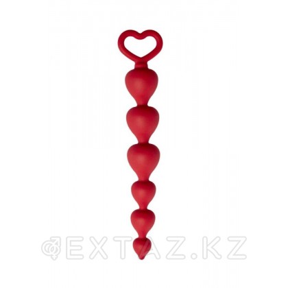 Анальная цепочка Heart Ray, диаметр до 2,5 см, длина 17,5 см , цвет бордовый от sex shop Extaz