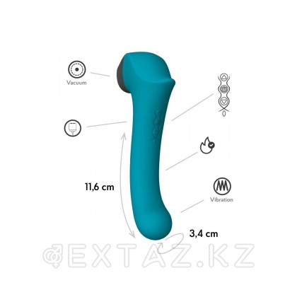 Вакуумный клиторальный стимулятор с вибрирующей и нагреваемой ручкой Halo 2, цвет Морская волна (INFINITE) от sex shop Extaz фото 2