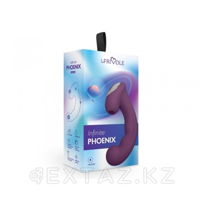 Вакуумный клиторальный стимулятор с отростком Phoenix, цвет Сливовый (INFINITE) от sex shop Extaz фото 2