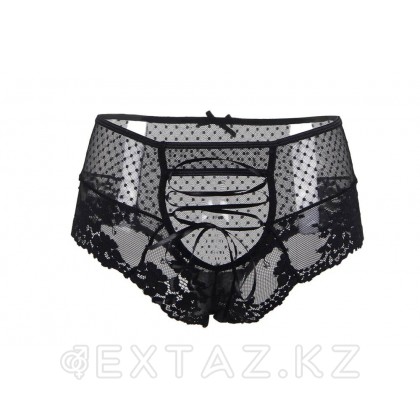 Трусики на высокой посадке Lace Strappy черные (размер XS-S) от sex shop Extaz фото 5