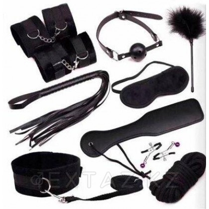 Набор для БДСМ игр, 9 предметов, черный от sex shop Extaz