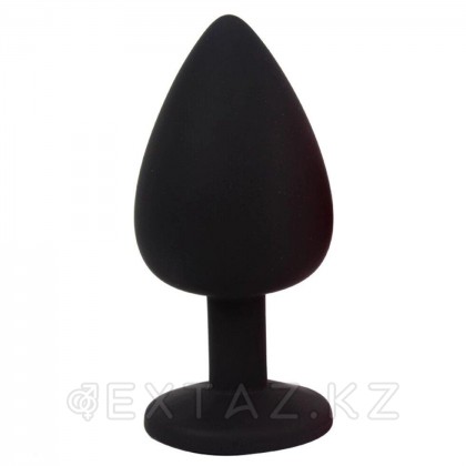 Анальная пробка с белым кристаллом (размер M, черный) от sex shop Extaz фото 4