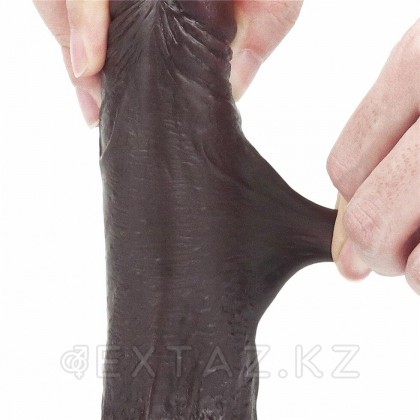 Фаллоимитатор с двойным покрытием Black (17,5*3,6) от sex shop Extaz фото 3