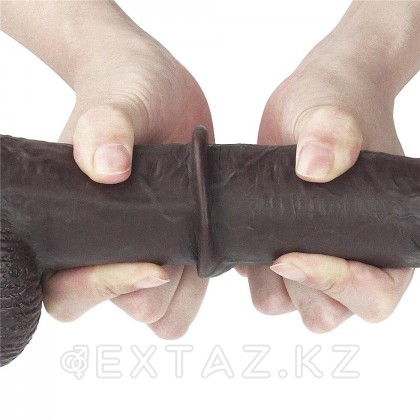 Фаллоимитатор Lovetoy Sliding Skin Dual Dong, с двойным покрытием, черный, 23х4,2 см от sex shop Extaz фото 10