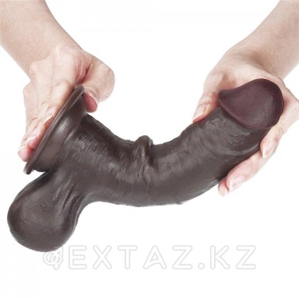 Фаллоимитатор с двойным покрытием на присоске Black (19,5*4,5) от sex shop Extaz фото 10