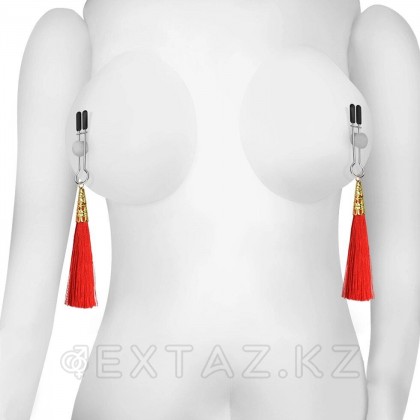 Зажимы для сосков с красными кисточками Glamor от sex shop Extaz фото 4