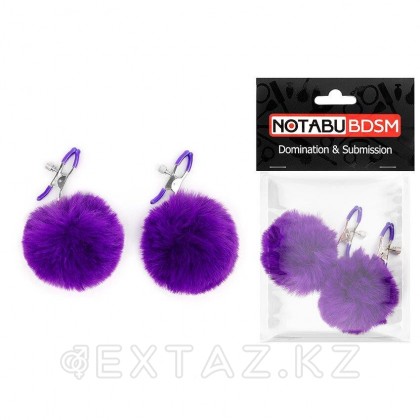Зажимы для сосков с пушком NoTabu фиолетовые от sex shop Extaz