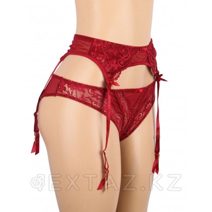 Трусики и пояс для чулок с ремешками красные Sexy Exquisite Lace (XS-S) от sex shop Extaz фото 6
