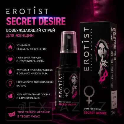 Возбуждающий спрей Erotist SECRET DESIRE для женщин, 30 мл от sex shop Extaz фото 4