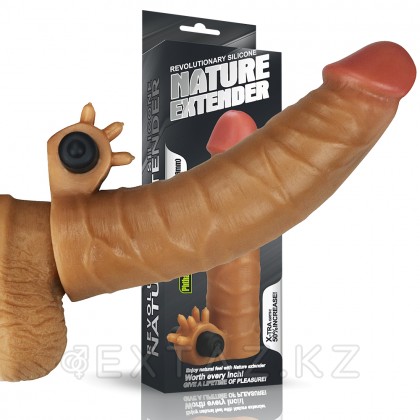 Насадка на пенис с вибропулей Nature Extender Brown (17,8 см) от sex shop Extaz фото 4