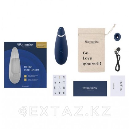 Бесконтактный клиторальный стимулятор Womanizer Premium 2 Blueberry от sex shop Extaz фото 4