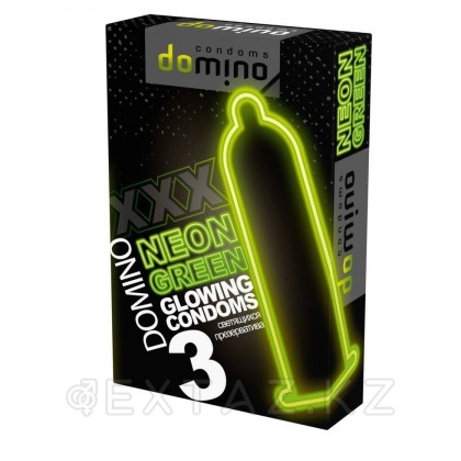 Презервативы DOMINO NEON GREEN светящиеся (3 шт.) от sex shop Extaz
