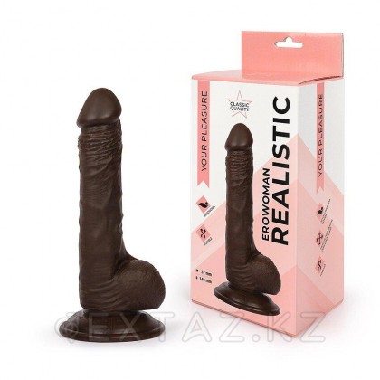 Реалистичный фаллоимитатор (14 * 3,7) коричневый от sex shop Extaz