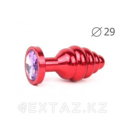 Втулка анальная RED PLUG SMALL красная, фиолетовый кристалл от sex shop Extaz