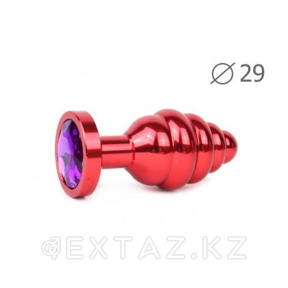Втулка анальная RED PLUG SMALL красная, фиолетовый кристалл от sex shop Extaz