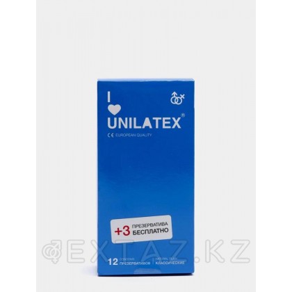 Презервативы Unilatex Natural Plain/классические, 12 шт. + 3 шт. в подарок от sex shop Extaz