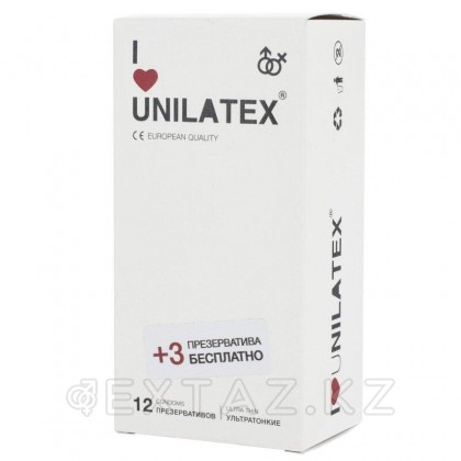 Презервативы Unilatex UltraThin/ультратонкие, 12 шт. + 3 шт. в подарок от sex shop Extaz