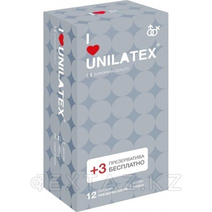 Презервативы Unilatex Dotted/точечные, 12 шт. + 3 шт. в подарок от sex shop Extaz