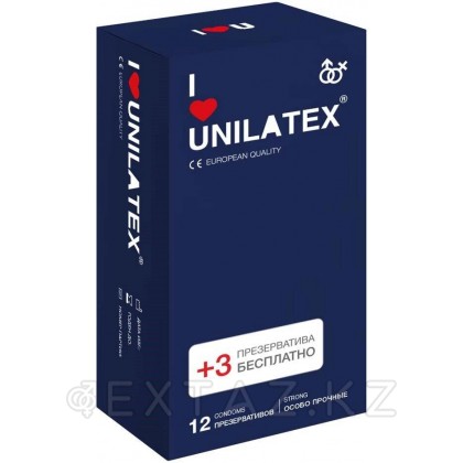 Презервативы Unilatex Extra Strong/особо прочные, 12 шт. + 3 шт. в подарок от sex shop Extaz