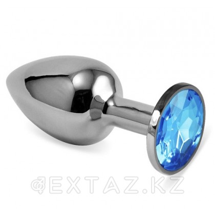 Серебряная пробка с кристаллом (голубой) от sex shop Extaz