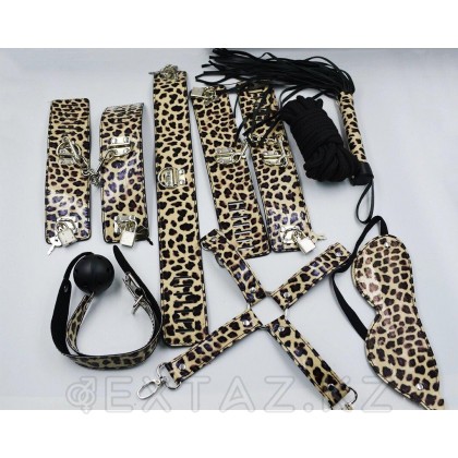 Фетиш набор Wild cat ( бондаж, зажимы, тиклер, наручники, оковы для ног, стек, ошейник, флоггер, кляп, маска) от sex shop Extaz