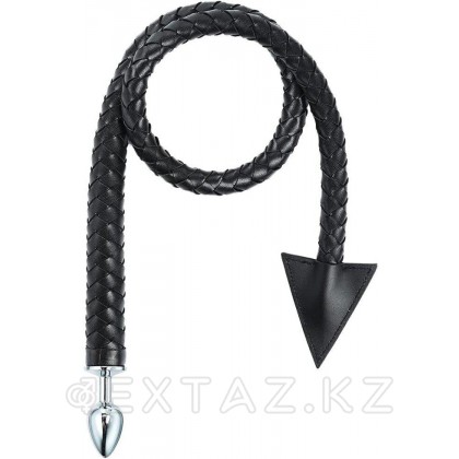 Металлический анальный плаг Leather Tail от sex shop Extaz