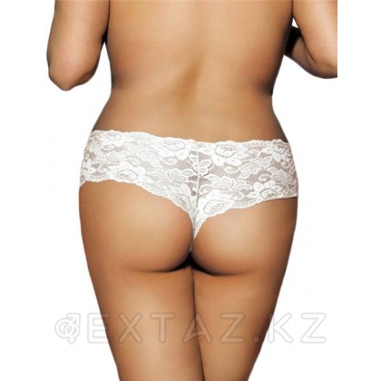 Трусики-шортики кружевные белые (XL-2XL) от sex shop Extaz фото 9