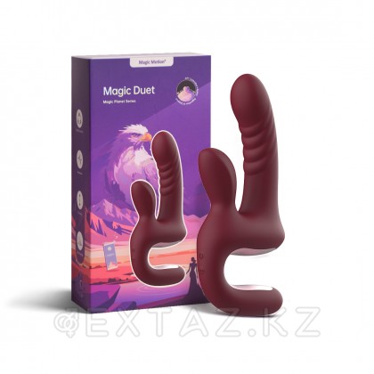 Вибратор для двойной стимуляции Magic Duet от Magic Motion бордовый от sex shop Extaz фото 12