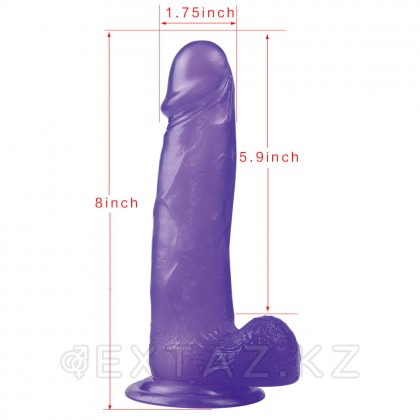 Полупрозрачный фаллоимитатор - medium purple (20*4.1 см.) от sex shop Extaz фото 7